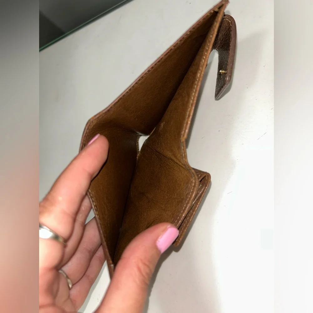 Valentino Garavani Brown Leather Compact Wallet